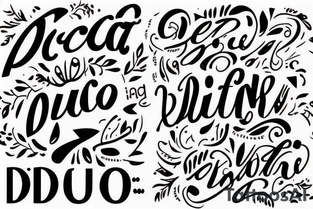 A quote "non ducor, duco" in fine, feminine lettering tattoo idea