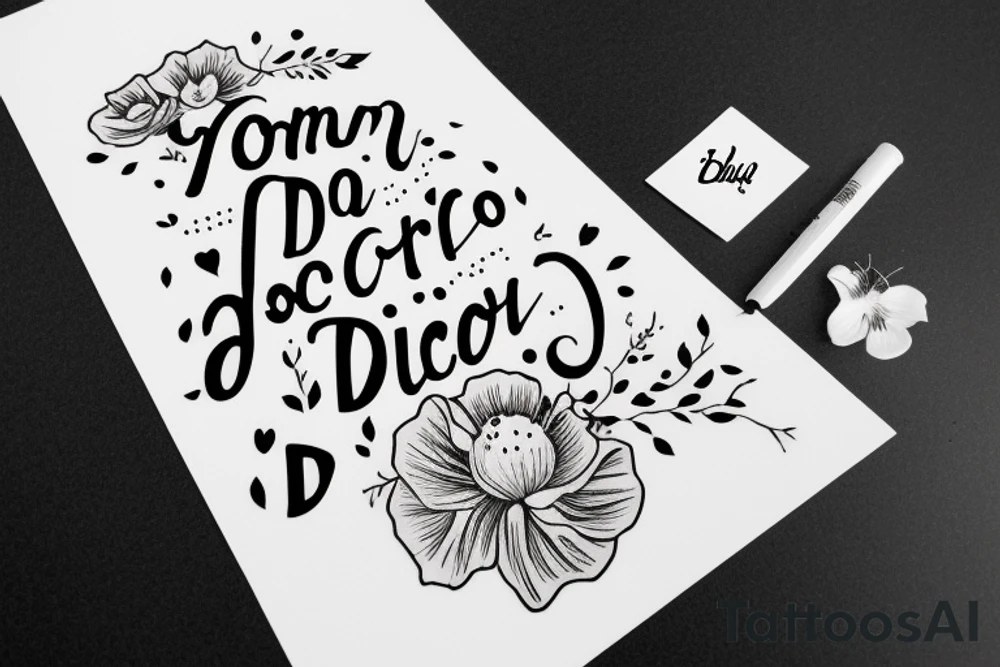 A quote "non ducor, duco" in fine, typewriter, feminine lettering tattoo idea
