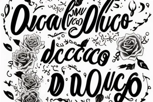 A quote "non ducor, duco" in fine, typewriter, feminine lettering tattoo idea