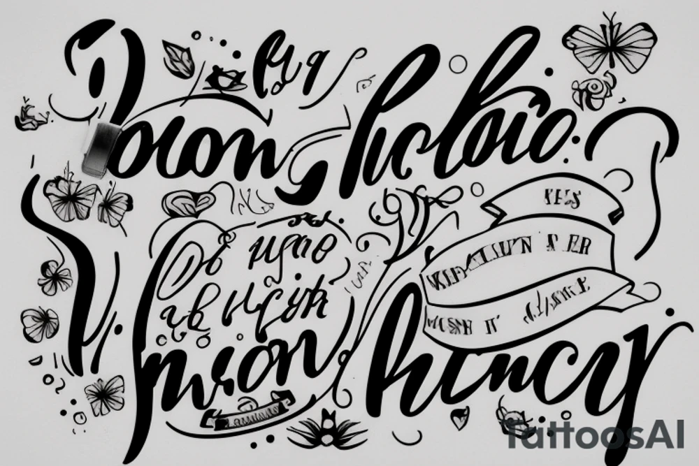A quote "non ducor, duco" in fine, typewriter, feminine lettering tattoo idea