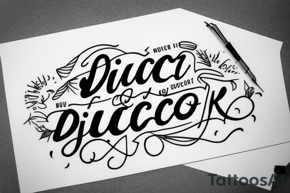 A quote "non ducor, duco" in fine, typewriter, feminine lettering tattoo idea