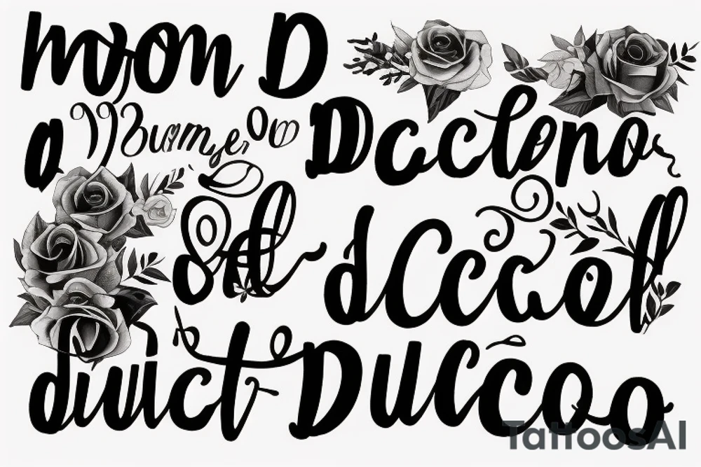 A quote "non ducor, duco" in fine, typewriter font, feminine lettering tattoo idea