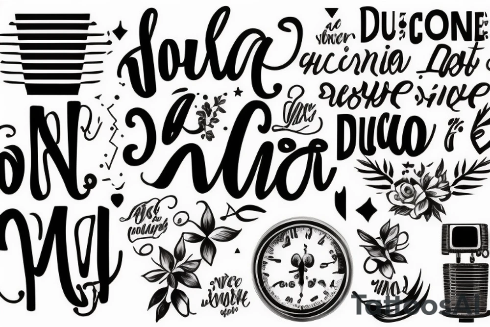A quote "non ducor, duco" in fine, typewriter font, feminine lettering tattoo idea