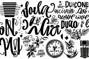 A quote "non ducor, duco" in fine, typewriter font, feminine lettering tattoo idea