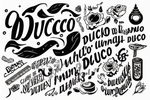 In typewriter font, a quote "non ducor, duco" tattoo idea