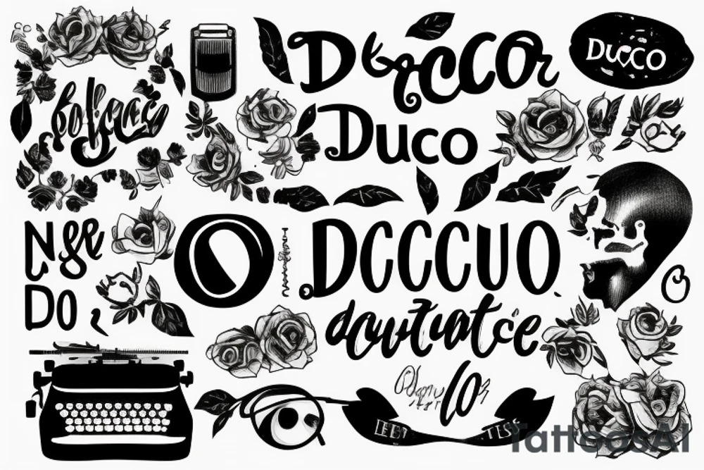 In typewriter font, a quote "non ducor, duco" tattoo idea