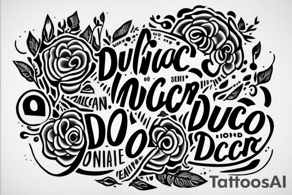 In typewriter font, a quote "non ducor, duco" tattoo idea