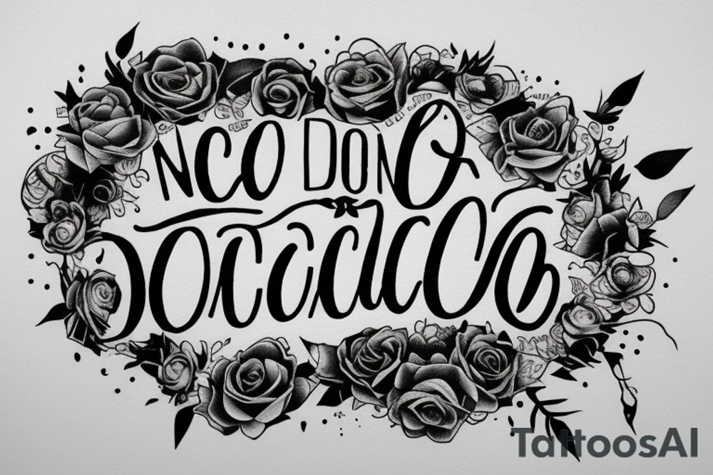 In typewriter font, a quote "non ducor, duco" no roses tattoo idea