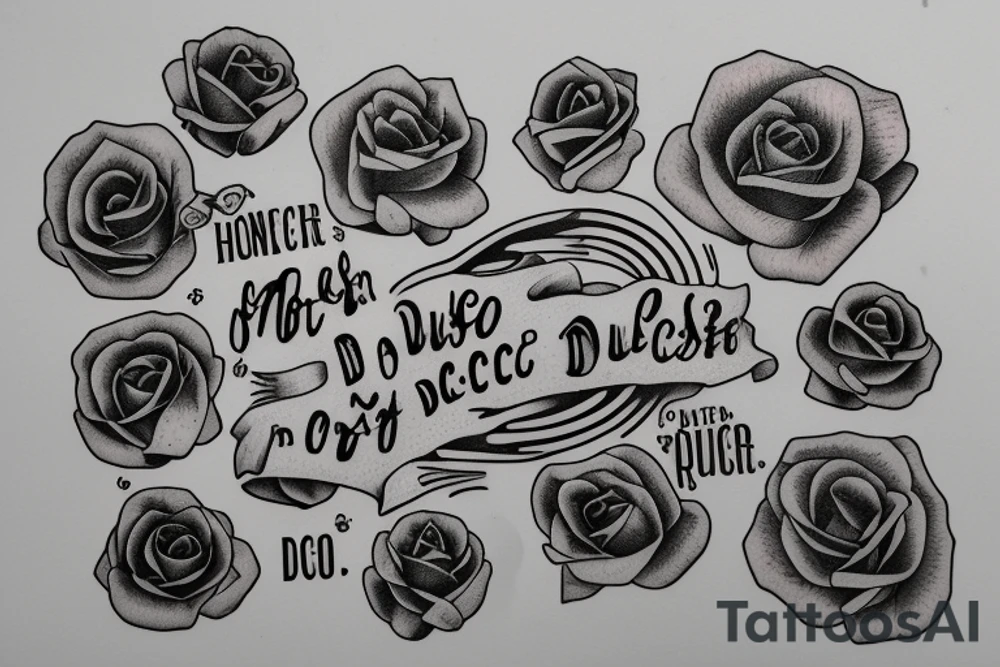 In typewriter font, a quote "non ducor, duco" no roses tattoo idea