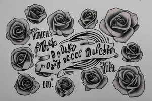 In typewriter font, a quote "non ducor, duco" no roses tattoo idea