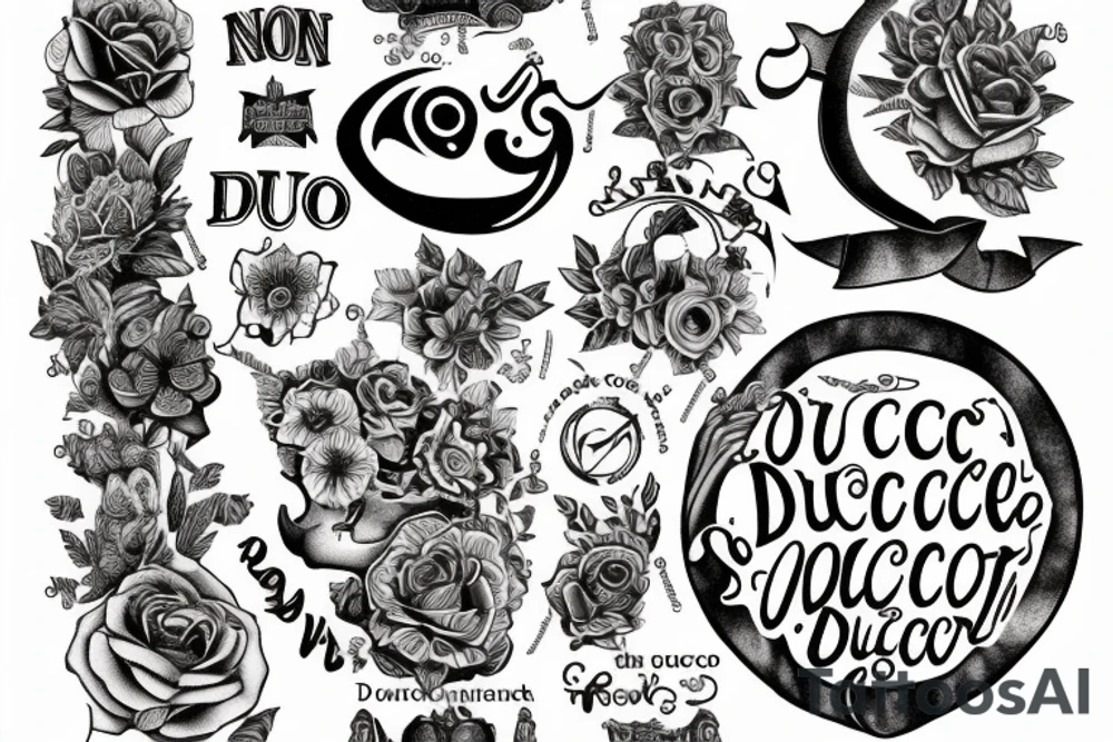 In typewriter font, a quote "non ducor, duco" latin imagery tattoo idea