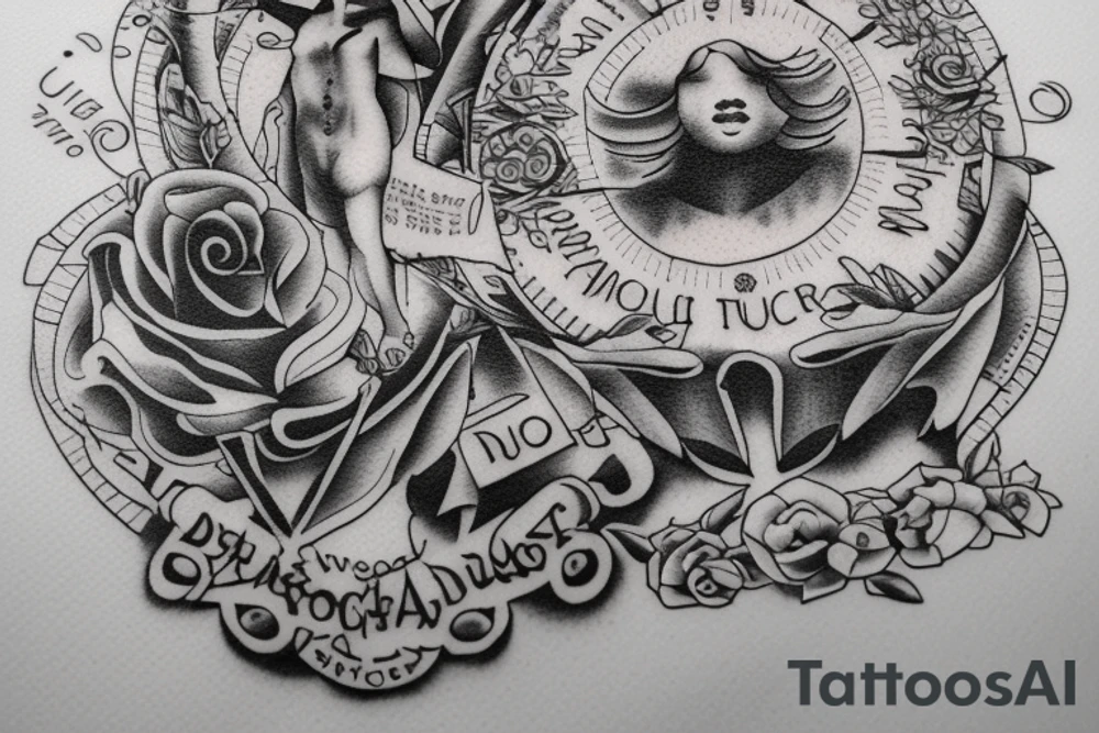 In typewriter font, a quote "non ducor, duco" roman imagery tattoo idea