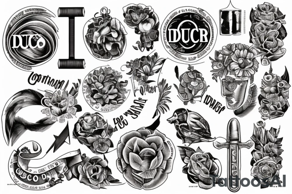 In typewriter font, a quote "non ducor, duco" roman imagery tattoo idea