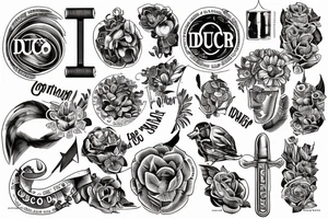 In typewriter font, a quote "non ducor, duco" roman imagery tattoo idea