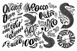In typewriter font, a quote "non ducor, duco" with a quill and ink tattoo idea