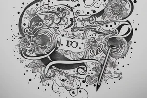 In typewriter font, a quote "non ducor, duco" with a quill and ink tattoo idea
