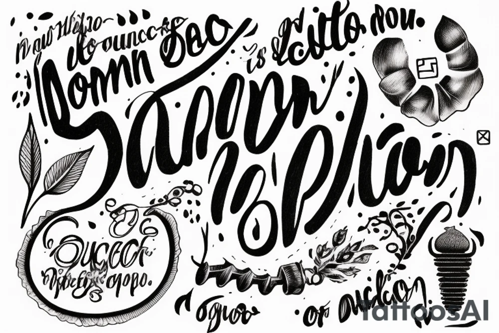 In typewriter font, a quote "non ducor, duco" with a quill and ink tattoo idea