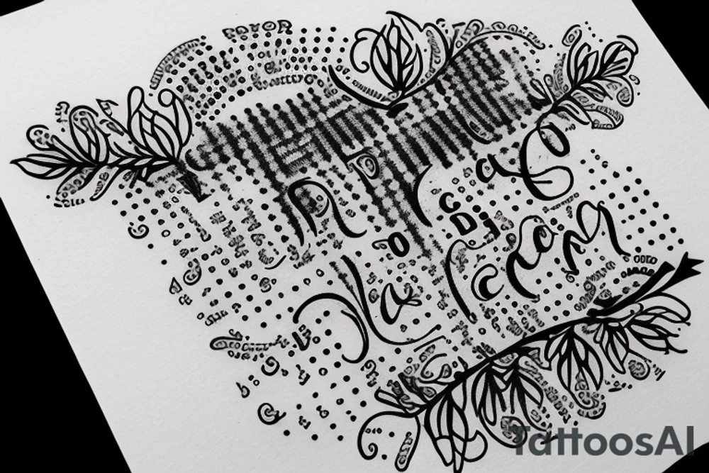 In typewriter font, a quote "non ducor, duco" with a quill and ink tattoo idea