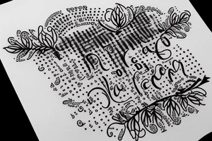 In typewriter font, a quote "non ducor, duco" with a quill and ink tattoo idea