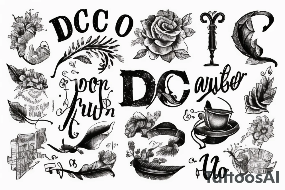 In typewriter font, a quote "non ducor, duco" with a quill and ink tattoo idea