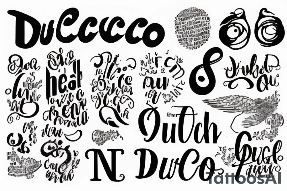 In typewriter font, a quote "non ducor, duco" with a quill and ink tattoo idea