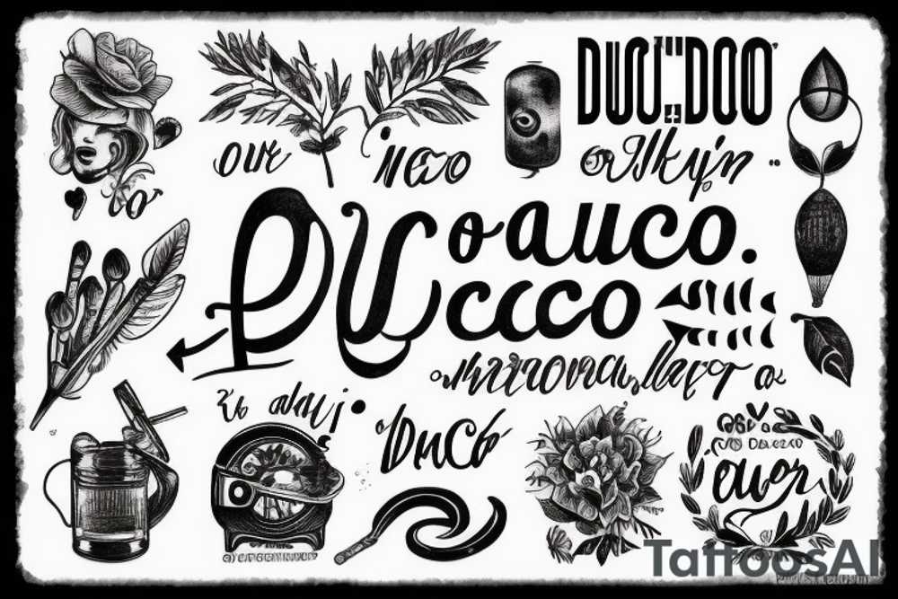 In typewriter font, a quote "non ducor, duco" with a quill and ink tattoo idea