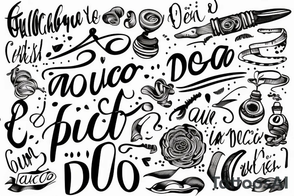 In typewriter font, a quote "non ducor, duco" with a quill and ink tattoo idea