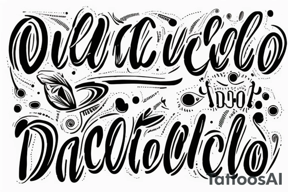 In typewriter font, a quote "non ducor, duco" with a quill and ink tattoo idea