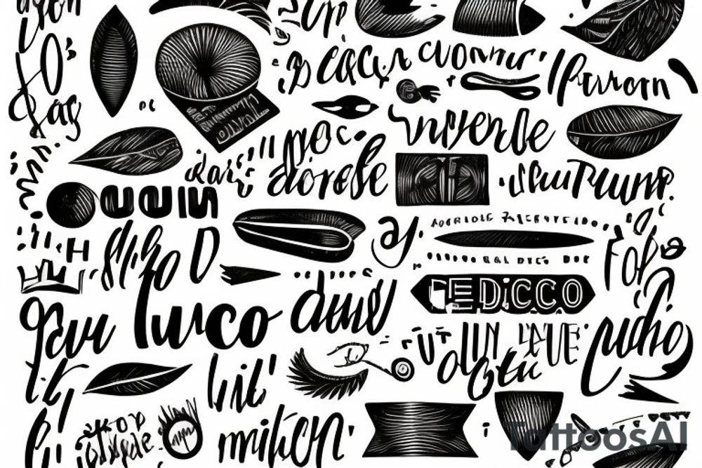 In typewriter font, a quote "non ducor, duco" with a quill and ink tattoo idea