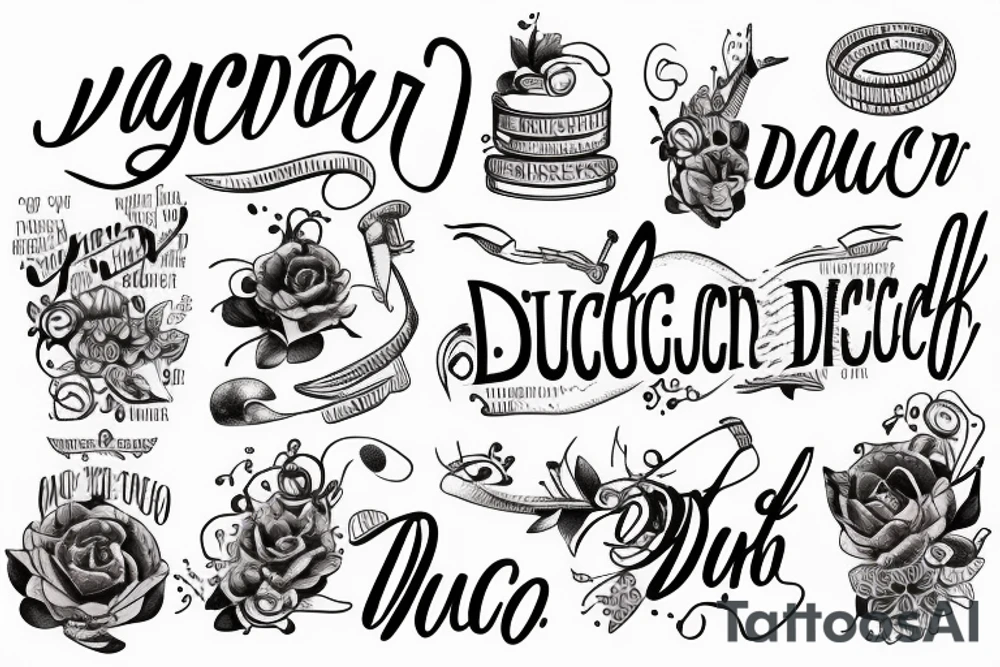 In typewriter font, a quote "non ducor, duco" with a quill and ink tattoo idea
