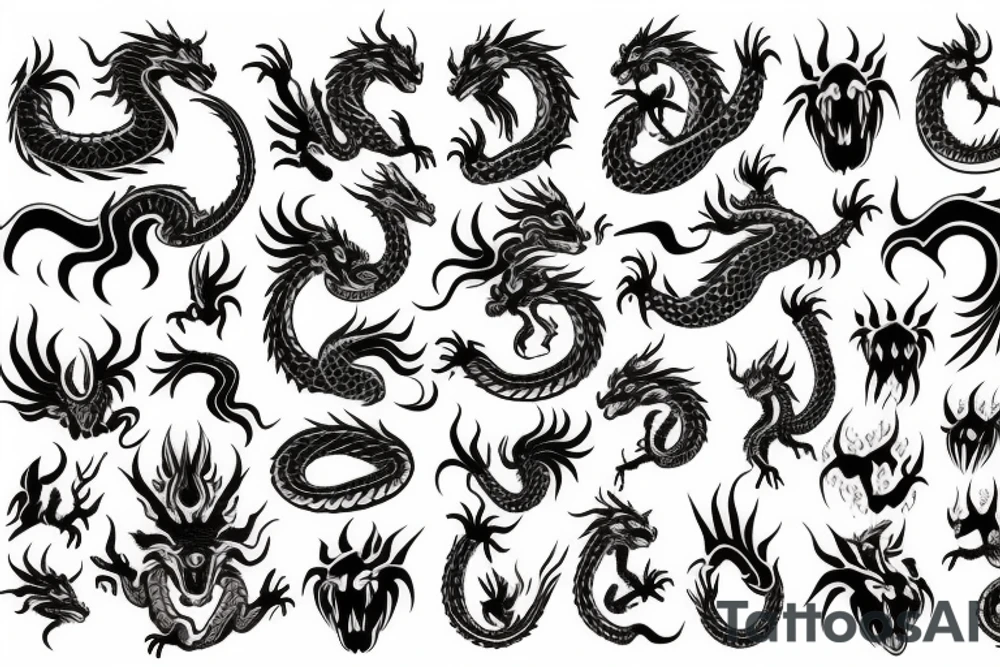 Dragon and temple tattoo idea