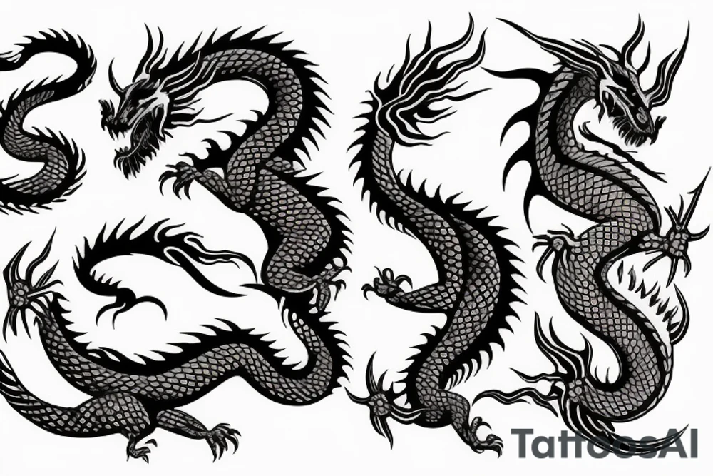Dragon and temple tattoo idea