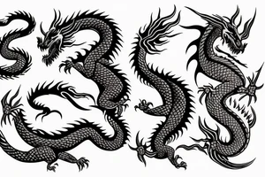 Dragon and temple tattoo idea