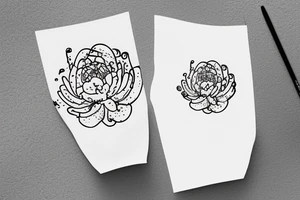 In typewriter font, a quote "non omnis moriar" water lilies tattoo idea
