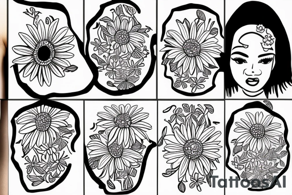 Africa with a daisy tattoo idea