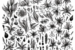 In typewriter font, a quote "non omnis moriar" stargazer lilies tattoo idea