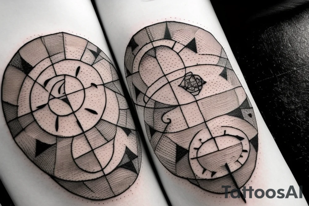 In bold antique typewriter font, a quote "Vivere disce" surrounded by a sundial and comet tattoo idea