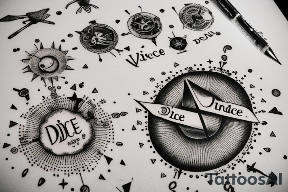 In bold antique typewriter font, a quote "Vivere disce" surrounded by a sundial and comet tattoo idea