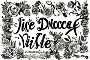 Quote "Vivere disce" only text tattoo idea