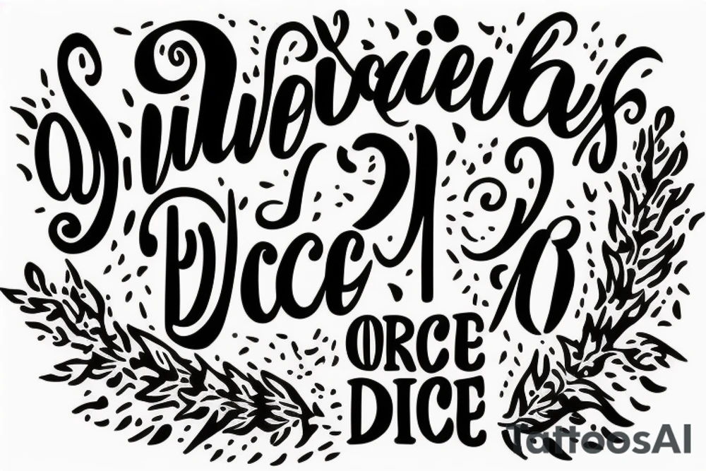 Quote "Vivere disce" only text in scripture serif font tattoo idea