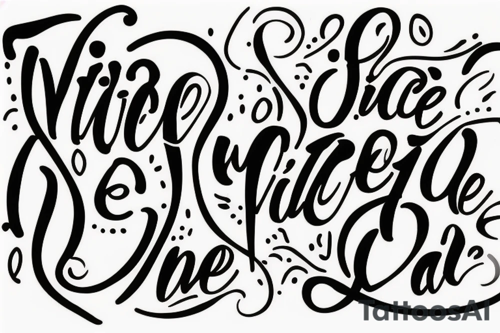 Quote "Vivere disce" only text in scripter serif font tattoo idea