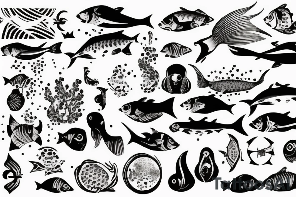 "Bara döda fiskar följer strömmen" with fish tattoo idea