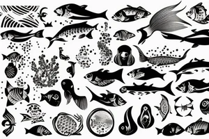 "Bara döda fiskar följer strömmen" with fish tattoo idea