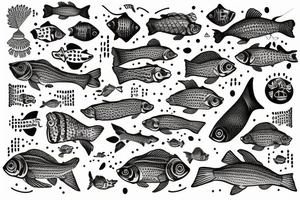 "Bara döda fiskar följer strömmen" with fish tattoo idea