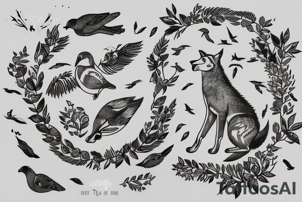 In type writer front quote "A fronte praecipitium a tergo lupi" surrounded by 
birds and a cliff tattoo idea