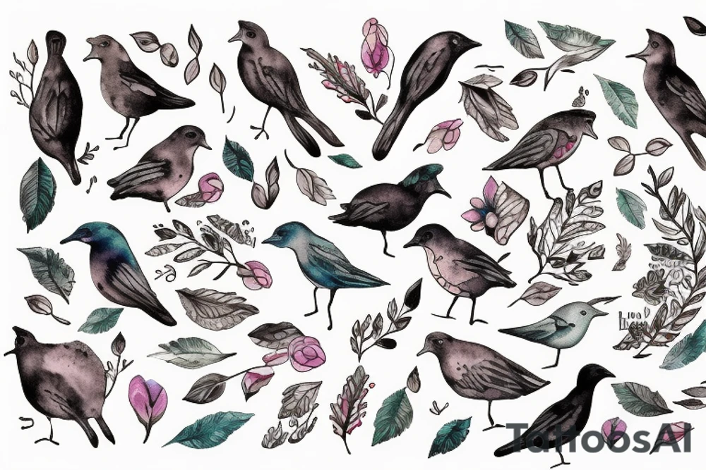 In type writer front quote "A fronte praecipitium a tergo lupi" surrounded by 
birds tattoo idea