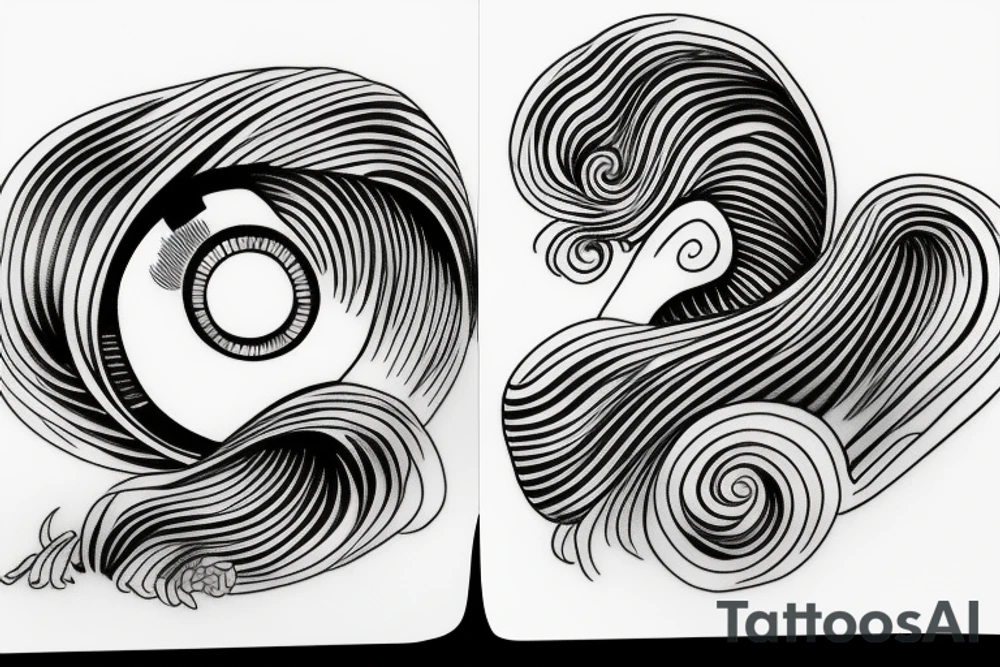 Eyes great wave tattoo idea
