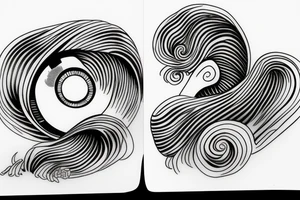 Eyes great wave tattoo idea