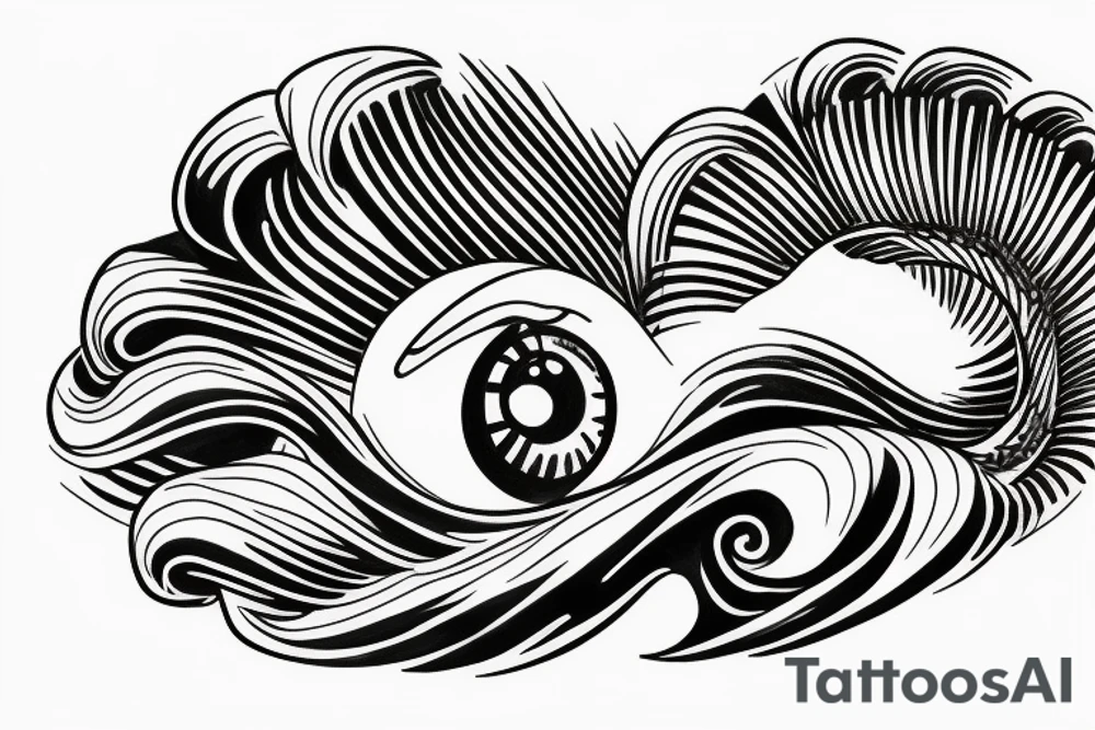 Eyes great wave tattoo idea