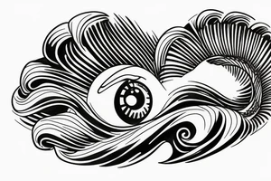 Eyes great wave tattoo idea